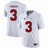 Alabama Crimson Tide 3 Vinnie Sunseri White Nike College Football Jersey Dzhi,baseball caps,new era cap wholesale,wholesale hats